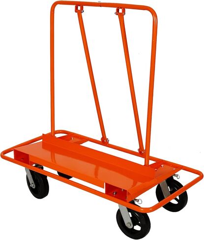Heavy Duty 2400lbs Capacity Drywall Sheet Cart & Panel Dolly Service Car with 8" Black Mold-On Rubber Wheels - Construction, Multi-Use, Secure & Stable, Smooth Mobility in Kuwait