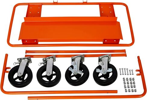 Heavy Duty 2400lbs Capacity Drywall Sheet Cart & Panel Dolly Service Car with 8" Black Mold-On Rubber Wheels - Construction, Multi-Use, Secure & Stable, Smooth Mobility in Kuwait