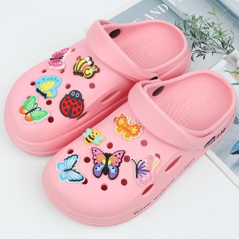 36 Pcs Butterfly Bug Shoe Charms for Girls Clog Shoes Decorations - Cute Butterfly Crooc Charms for Girls Boys Women Nature Butterfly Bug Clogs Accessories Spring Birthday Gifts in Saudi Arabia