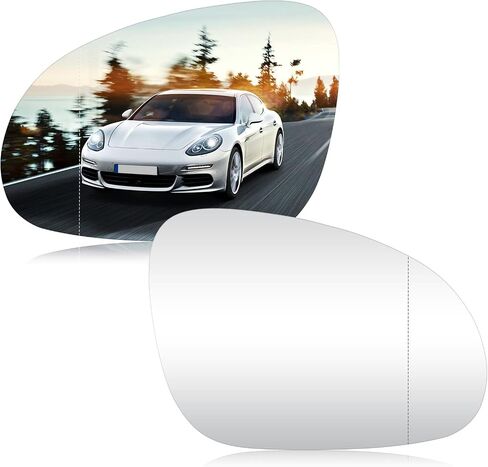 زجاج المرايا الجانبية للسائق لـ R32 EOS GTI Rabbit Jetta Golf MK5 Passat B5 B6 مرآة الرؤية الخلفية الساخنة مع استبدال اللوحة الخلفية لـ 7M3857521F 7M4857521D 7M3857521E 1K0857521 in Saudi Arabia