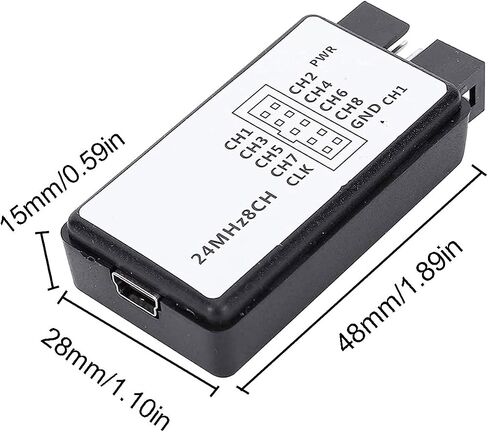 جهاز محلل منطقي USB 24 ميجا هرتز 8CH 8 قنوات UART IIC SPI Debug مع كابل USB صغير دوبونت كابل 6 ألوان اختبار مشبك مجموعة لـ Arduino FPGA M100 SCM in Saudi Arabia
