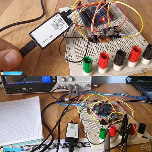 جهاز محلل منطقي USB 24 ميجا هرتز 8CH 8 قنوات UART IIC SPI Debug مع كابل USB صغير دوبونت كابل 6 ألوان اختبار مشبك مجموعة لـ Arduino FPGA M100 SCM in Saudi Arabia