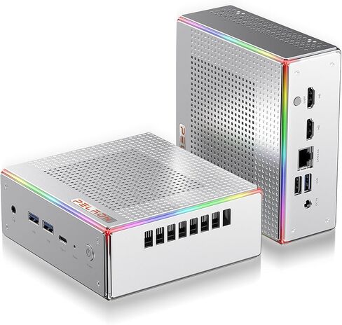 PELADN Gaming Mini PC, AMD Ryzen 7 7735HS (8C/16T, Up to 4.75GHz) Radeon 680M Win11 Pro, 32GB DDR5 4800Mhz RAM,1TB SSD, 4K HD, BT5.2, Dual HDMI, WiFi6 2.4G/5G, Small Desktop PC RGB Light in Kuwait