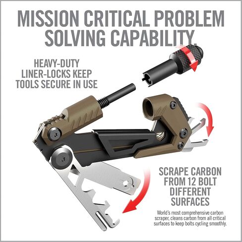 Real Avid Gun Multi Tool CORE: أداة بندقية تكتيكية وأدوات EDC، وإكسسوارات البندقية ومجموعة أدوات المساعدة لصيانة البندقية، تتضمن أداة إزالة الكربون وضبط الرؤية الأمامية in Kuwait