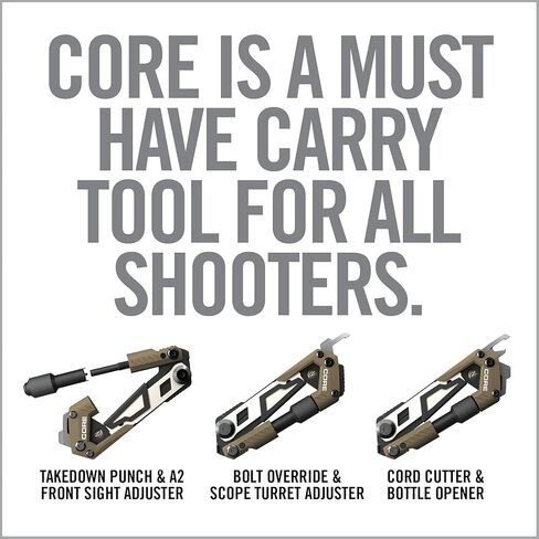 Real Avid Gun Multi Tool CORE: أداة بندقية تكتيكية وأدوات EDC، وإكسسوارات البندقية ومجموعة أدوات المساعدة لصيانة البندقية، تتضمن أداة إزالة الكربون وضبط الرؤية الأمامية in Kuwait