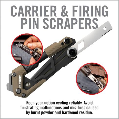 Real Avid Gun Multi Tool CORE: أداة بندقية تكتيكية وأدوات EDC، وإكسسوارات البندقية ومجموعة أدوات المساعدة لصيانة البندقية، تتضمن أداة إزالة الكربون وضبط الرؤية الأمامية in Kuwait