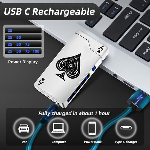 Electric Lighter Rechargeable Plasma Lighter Men Cool Ace Pocket Lighters in Kuwait