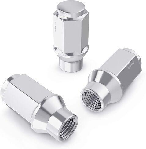 20pcs Chrome Silver Bulge ET Extended Thread Lug Nuts, Metric 12x1.5 Thread, 1.75 inch Length, Cone Conical Taper Seat Shank Closed End - Compatible with Chevy Buick Chrysler Dodge GMC Pontiac in Saudi Arabia