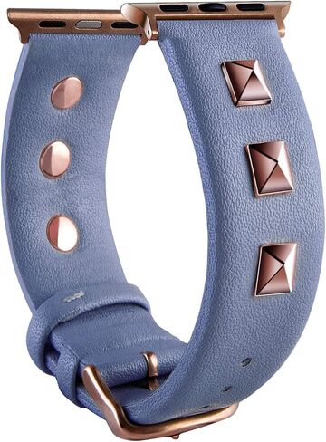 أساور جلدية ذهبية اللون متوافقة مع Apple Watch Ultra SE Series 8 7 6 5 4 3 49 مم 45 مم 44 مم 42 مم 38 مم 40 مم 41 مم، سوار معصم مجوهرات وحزام بديل لأساور iWatch in Kuwait