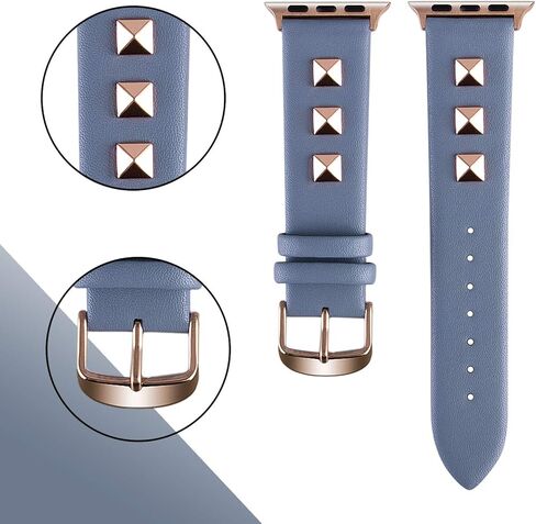 أساور جلدية ذهبية اللون متوافقة مع Apple Watch Ultra SE Series 8 7 6 5 4 3 49 مم 45 مم 44 مم 42 مم 38 مم 40 مم 41 مم، سوار معصم مجوهرات وحزام بديل لأساور iWatch in Kuwait