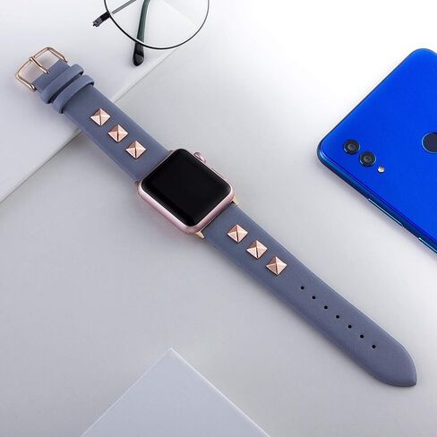 أساور جلدية ذهبية اللون متوافقة مع Apple Watch Ultra SE Series 8 7 6 5 4 3 49 مم 45 مم 44 مم 42 مم 38 مم 40 مم 41 مم، سوار معصم مجوهرات وحزام بديل لأساور iWatch in Kuwait