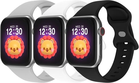 3 Pack Bands for Kids Apple Watch Band 38mm 40mm 41mm 42mm 44mm 45mm 49mm, Soft Silicone Sport Strap for iWatch 9 Ultra 8 7 6 5 4 3 2 1 SE in Saudi Arabia