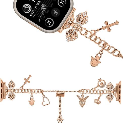 Aottom Bling Bands Compatible with Apple Watch Bands 41mm 40mm 38mm 42mm 44mm 45mm Bling Jewelry for iWatch Series SE 7 6 5 4 3 2 1, Women's Interchangeable Charms Adjustable Bracelet in Saudi Arabia