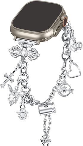 Aottom Bling Bands Compatible with Apple Watch Bands 41mm 40mm 38mm 42mm 44mm 45mm Bling Jewelry for iWatch Series SE 7 6 5 4 3 2 1, Women's Interchangeable Charms Adjustable Bracelet in Saudi Arabia