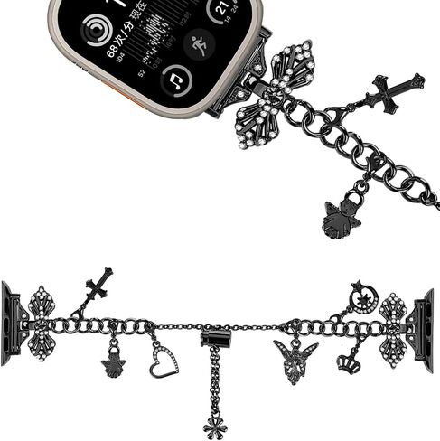 Aottom Bling Bands Compatible with Apple Watch Bands 41mm 40mm 38mm 42mm 44mm 45mm Bling Jewelry for iWatch Series SE 7 6 5 4 3 2 1, Women's Interchangeable Charms Adjustable Bracelet in Saudi Arabia