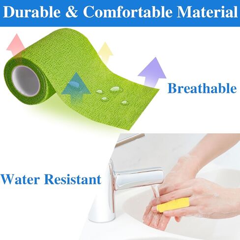 16 حزمة من الضمادات ذاتية اللصق، 3 بوصة × 5 ياردات، لفافة ضمادة متماسكة، غلاف بيطري ذاتي الالتصاق للحيوانات الأليفة، شريط رياضي مرن، شريط متماسك للرياضة، المعصم، الكاحل (متعدد الألوان) in Kuwait