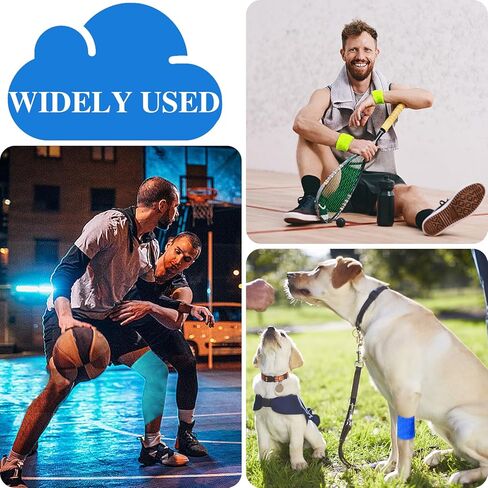 16 حزمة من الضمادات ذاتية اللصق، 3 بوصة × 5 ياردات، لفافة ضمادة متماسكة، غلاف بيطري ذاتي الالتصاق للحيوانات الأليفة، شريط رياضي مرن، شريط متماسك للرياضة، المعصم، الكاحل (متعدد الألوان) in Kuwait