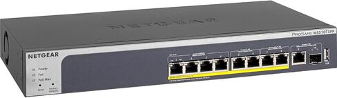 NETGEAR 10-Port PoE Gigabit Ethernet Smart Switch (GS110TP) - Managed, with 8 x PoE+ @ 55W, 2 x 1G SFP, Optional Insight Cloud Management, Desktop or Wall Mount, and Limited Lifetime Protection in Saudi Arabia