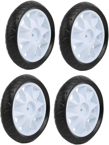 uxcell 4pcs 170mm Dia Plastic Single Wheel Pulley Rolling Roller White 8x27mm in Kuwait