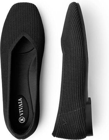 VIVAIA Square Flats for Women Margot 2.0 All Day Comfortable Ballet Flats Shoes with Arch Support Slip on Dress Flats Casual Washable Shoes in Kuwait