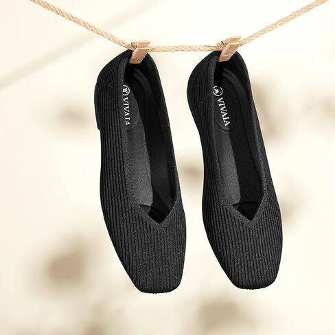 VIVAIA Square Flats for Women Margot 2.0 All Day Comfortable Ballet Flats Shoes with Arch Support Slip on Dress Flats Casual Washable Shoes in Kuwait