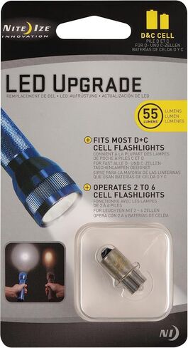 Nite Ize LED Upgrade - LED Bulb Kit for Flashlights - 55 Lumen Flashlight - 100,000 Hour Lifespan - Compatible for Most C or D Cell Flashlights in Saudi Arabia