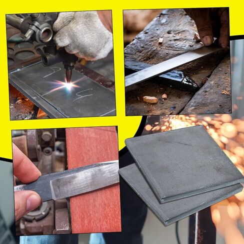 Dunzy 4 قطع 1/2 بوصة × 6 بوصة × 6 بوصة ASTM A36 ألواح فولاذية مدرفلة على الساخن، ألواح معدنية مسطحة ألواح فولاذية مربعة للحفر in Kuwait
