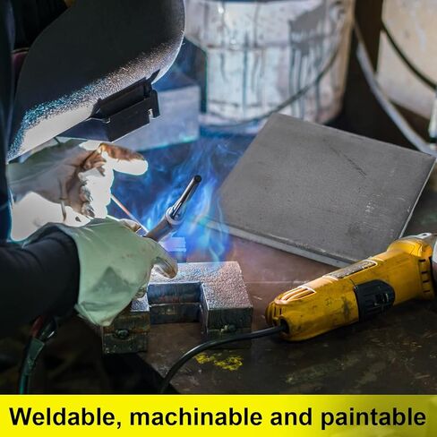 Dunzy 4 قطع 1/2 بوصة × 6 بوصة × 6 بوصة ASTM A36 ألواح فولاذية مدرفلة على الساخن، ألواح معدنية مسطحة ألواح فولاذية مربعة للحفر in Kuwait