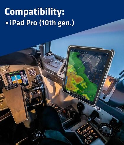 حافظة الكمبيوتر اللوحي A22A Atlas - تناسب iPad (الجيل العاشر) - حماية 360 درجة - للطيارين المحترفين والطيران العام - هيكل شفاف/مشبك أحمر in Kuwait