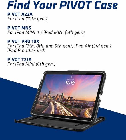 حافظة الكمبيوتر اللوحي A22A Atlas - تناسب iPad (الجيل العاشر) - حماية 360 درجة - للطيارين المحترفين والطيران العام - هيكل شفاف/مشبك أحمر in Kuwait