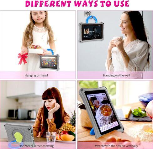 حافظة كمبيوتر لوحي 10 جديدة كليًا للأطفال، خفيفة الوزن ومقبض مقاوم للصدمات، حامل دوار 360 درجة، حافظة مقاومة للأطفال (رمادي) in Kuwait