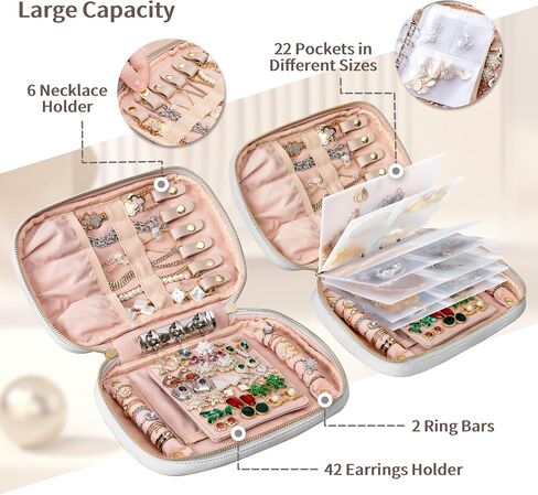 Becko US Travel Jewelry Organizer Case, Jewelry Storage Bag for Necklaces, Earrings, Rings, Bracelet (Gray) in Saudi Arabia
