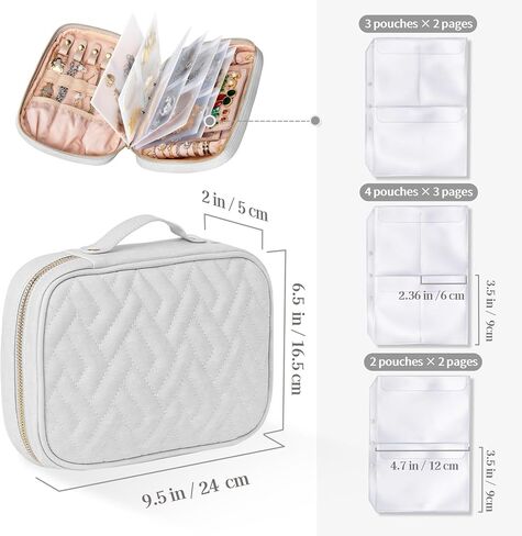 Becko US Travel Jewelry Organizer Case, Jewelry Storage Bag for Necklaces, Earrings, Rings, Bracelet (Gray) in Saudi Arabia