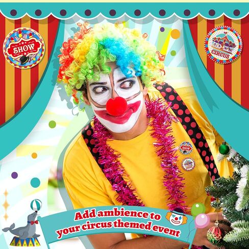 48 Pieces 1.5 Inch Circus Party Favors Circus Button Pins for Backpack Circus Theme Party Decorations for Clothes Jean Hat Jackets Carnival Baby Shower Birthday, 12 Styles in Saudi Arabia