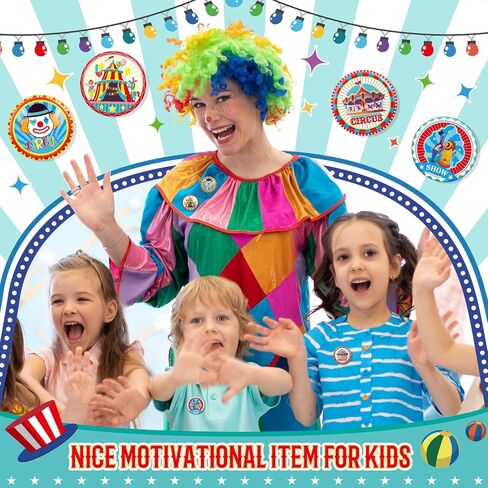 48 Pieces 1.5 Inch Circus Party Favors Circus Button Pins for Backpack Circus Theme Party Decorations for Clothes Jean Hat Jackets Carnival Baby Shower Birthday, 12 Styles in Saudi Arabia