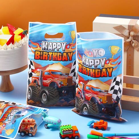 50 قطعة من أكياس Monster Truck للحفلات المفضلة، لوازم حفلات أعياد الميلاد، أكياس حلوى حلوى جودي، حقائب بلاستيكية لأعياد الميلاد السعيدة للأولاد، ديكورات حفلات شاحنة الوحش in Saudi Arabia