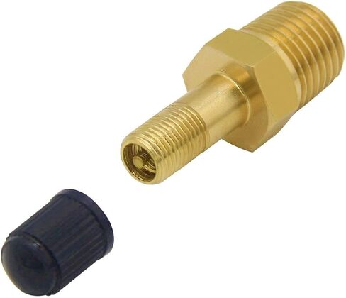1/8 "NPT ذكر خزان صمام النحاس التضخم شريدر صمام مع صمام الأساسية القياسية، وذلك باستخدام مع ضاغط الهواء مع قبعات الختم 4 قطعة in Kuwait
