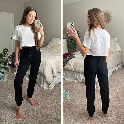 Sarin Mathews سراويل اليوغا النسائية الرياضية Sweatpants صالة تجريب الركض فضفاضة السراويل العرق مع جيوب البحرية S in Kuwait