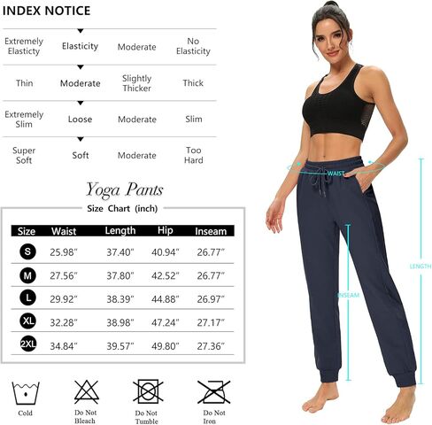 Sarin Mathews سراويل اليوغا النسائية الرياضية Sweatpants صالة تجريب الركض فضفاضة السراويل العرق مع جيوب البحرية S in Kuwait