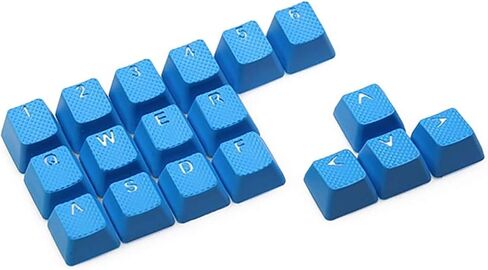 مجموعة أغطية مفاتيح مطاطية بإضاءة خلفية للألعاب - للوحات المفاتيح الميكانيكية Cherry MX المتوافقة مع OEM تتضمن أداة سحب المفاتيح (أزرق سماوي) in Saudi Arabia