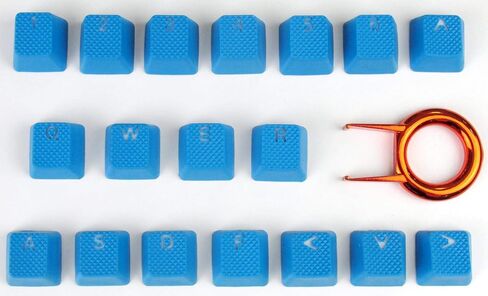 مجموعة أغطية مفاتيح مطاطية بإضاءة خلفية للألعاب - للوحات المفاتيح الميكانيكية Cherry MX المتوافقة مع OEM تتضمن أداة سحب المفاتيح (أزرق سماوي) in Saudi Arabia