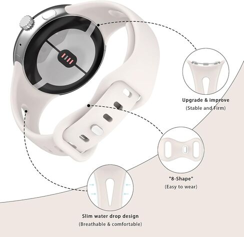 Slim Bands Compatible with Google Pixel Watch Band Adjustable Breathable Soft Silicone Sport Replacement Watch Band Straps Wristbands Bracelet for Google Pixel Watch 2/1 in Saudi Arabia