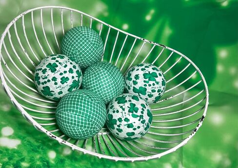 كرات مغلفة بنسيج Plaid N Clovers St Patricks Day - مجموعة من الجرم السماوي لحشو وعاء الجاموس الأخضر ووعاء النفل in Saudi Arabia