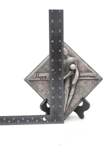 10th Anniversary Family of Four Aluminum Plaque, Tin Anniversary Gift, Tenth Wedding Anniversary Gift for Husband and Wife (Two Boys) in Saudi Arabia