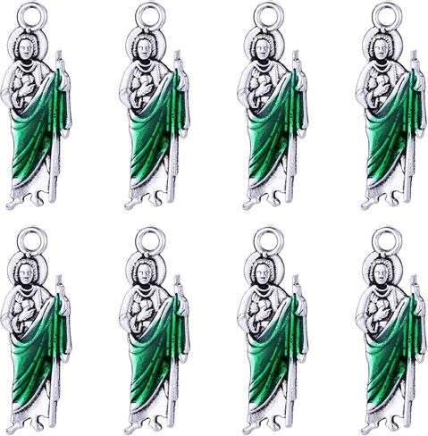 30pcs Calvas St Jude Medal Charms Catholic Patron Saint Medal Tubes Crucifix Charms for DIY Rosary Earring Necklace Jewelry Making in Saudi Arabia