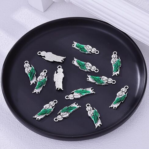 30pcs Calvas St Jude Medal Charms Catholic Patron Saint Medal Tubes Crucifix Charms for DIY Rosary Earring Necklace Jewelry Making in Saudi Arabia