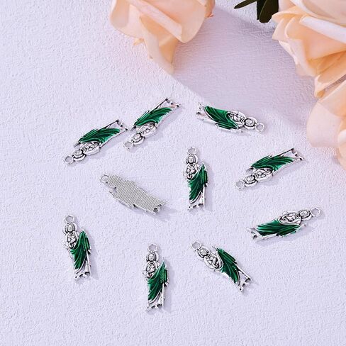 30pcs Calvas St Jude Medal Charms Catholic Patron Saint Medal Tubes Crucifix Charms for DIY Rosary Earring Necklace Jewelry Making in Saudi Arabia