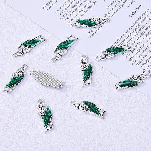 30pcs Calvas St Jude Medal Charms Catholic Patron Saint Medal Tubes Crucifix Charms for DIY Rosary Earring Necklace Jewelry Making in Saudi Arabia