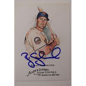 براين شنايدر نيويورك ميتوس توقيع 2008 Allen & Ginter #106 بطاقة موقعة 16C - MLB بطاقات البيسبول موقعة MLB in Kuwait