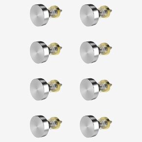 8 PCS 16mm(0.63") Mirror Screws, Brass Decorative Caps Cover Fasteners, Metal Mirror Nails, Polished Flat Silver Lid (Brushed Effect) in Kuwait